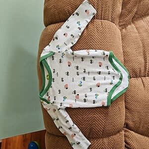John Deere long sleeve onesie size 9/12 months "farm" print